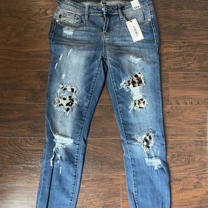 Judy Blues Jeans with Leopard